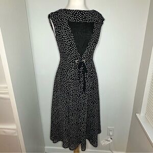 Vintage Black and White Tie Front Cocktail Dress